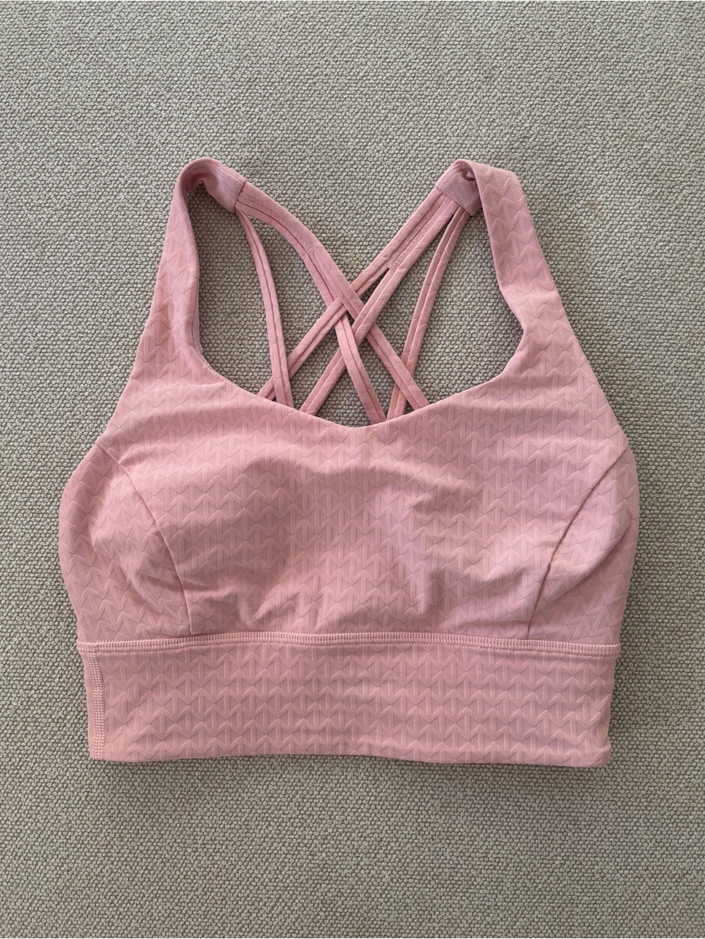 Lululemon Free To Be Serene Long Line Sports Bra Size 4 Light Pink